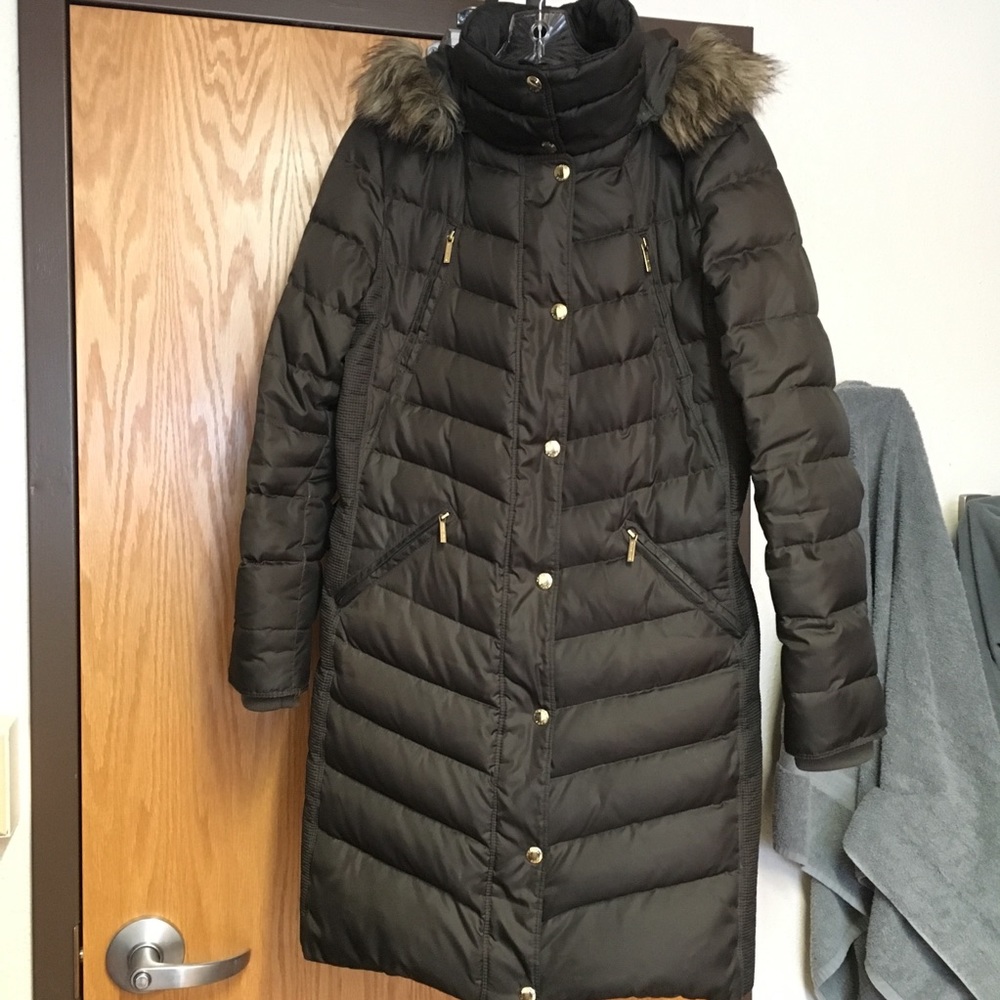 Michael Kors Faux Fur Trim Puffer Coat